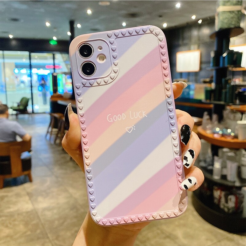 

Color Block Stripe Phone Case, Multicolor