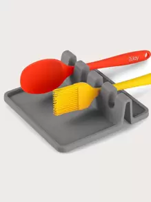 1入組矽膠勺架，廚具保溫勺架，廚房用矽膠廚房用具架勺架 - 灰色 - 查看 1