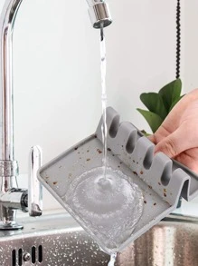 1入組矽膠勺架，廚具保溫勺架，廚房用矽膠廚房用具架勺架 - 灰色 - 查看 2