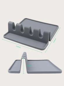 1入組矽膠勺架，廚具保溫勺架，廚房用矽膠廚房用具架勺架 - 灰色 - 查看 4