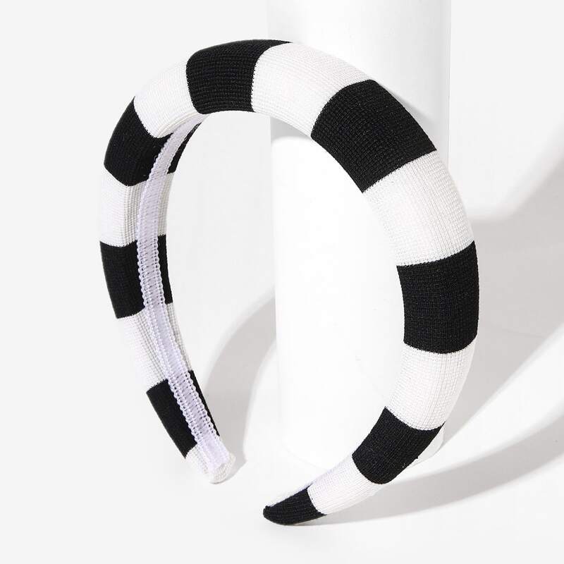 

Striped Hair Hoop, Black and white