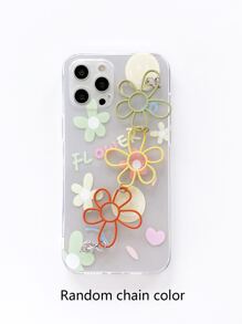 Funda de teléfono con cadena de correa de flor hueca y pulsera compatible con iPhone 15/15 Pro/15 Plus/15 Pro Max/14/14 Plus/14 Pro/14 Pro Max/11 Pro Max/12/12 Pro/12 Pro Max/13/13 Pro/13 Pro Max/11/11 Pro, S24uu/S24+/S24 Funda protectora - Multicolor - Ver 3