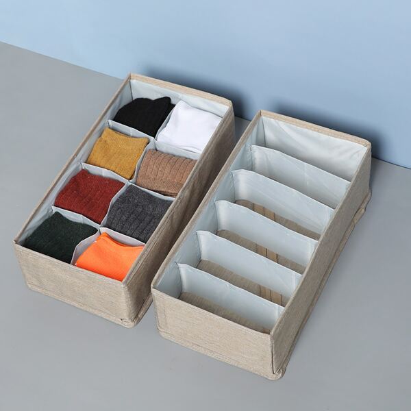 

2pcs Underwear Storage Box, Khaki