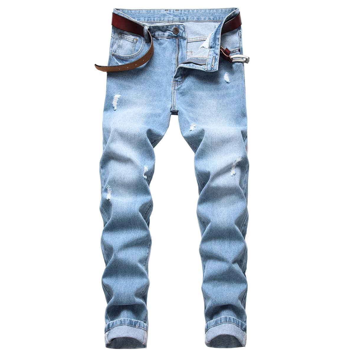 

Guys Ripped Skinny Jeans, Light wash