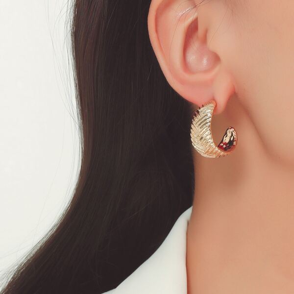

Solid Cuff Hoop Earrings, Gold