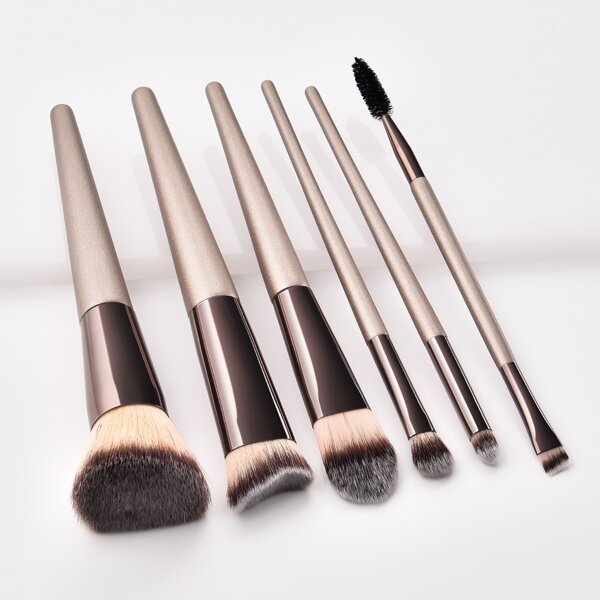 

6pcs Makeup Brush Set, Champagne