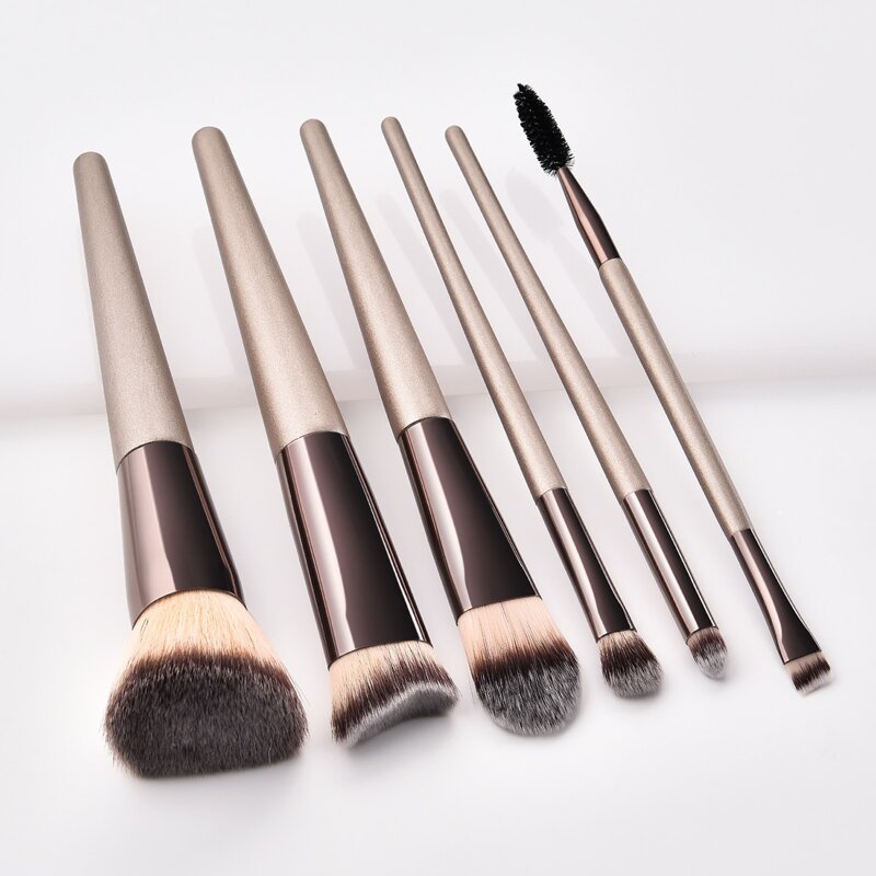 

6pcs Makeup Brush Set, Champagne