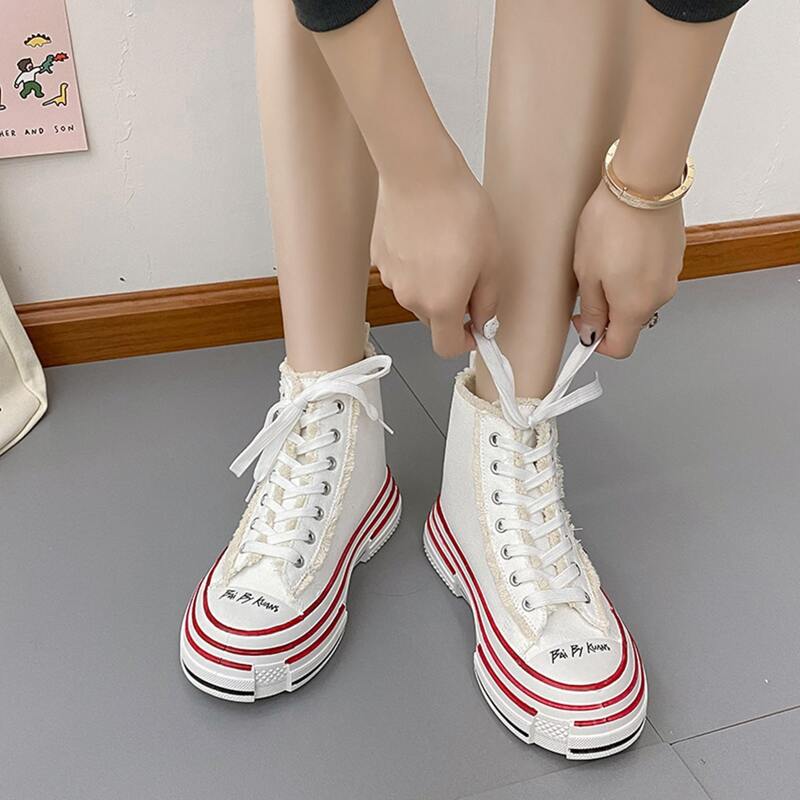 

Letter Graphic Canvas Shoes, Beige