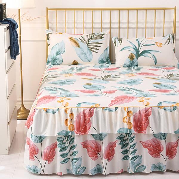 

Plant Print Bed Skirt, Multicolor