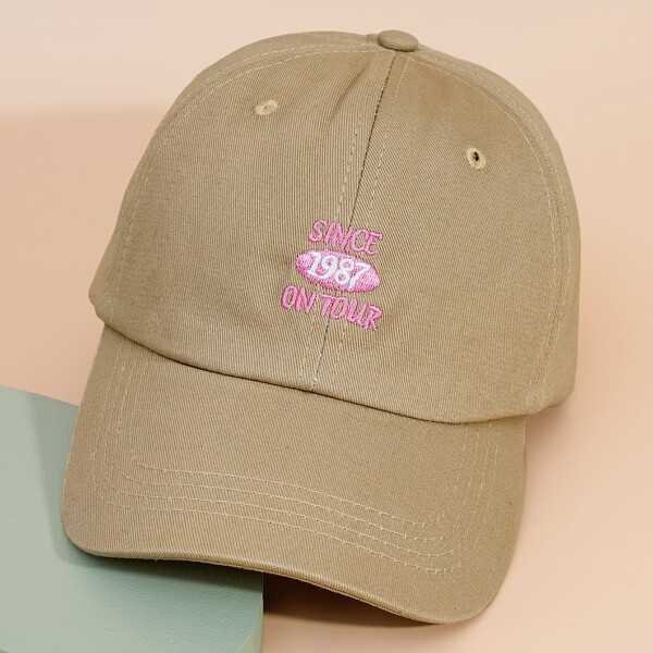 

Letter Embroidery Baseball Cap, Khaki