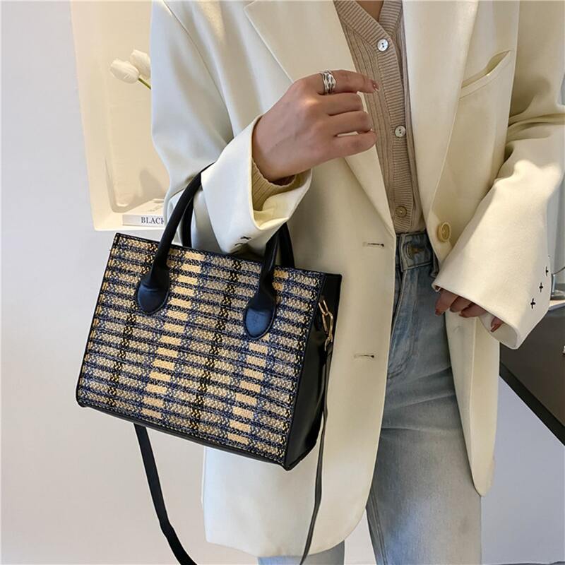 

Striped Pattern Satchel Bag, Multicolor