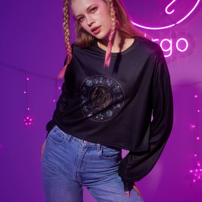 

Starsalign Graphic Crop Tee, Black
