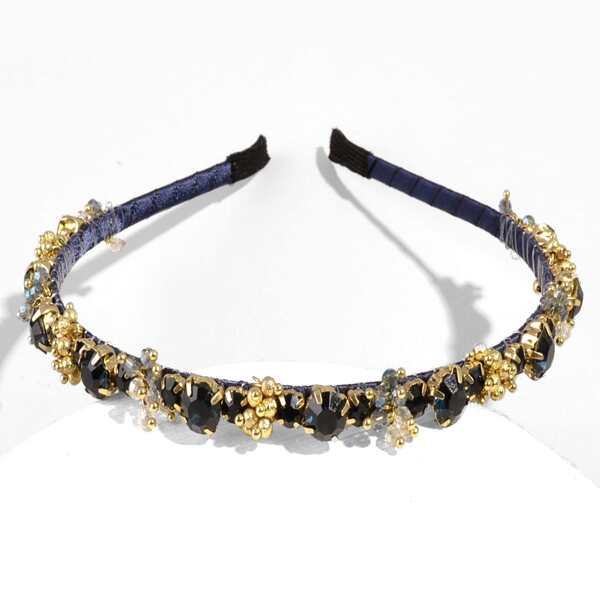 

Rhinestone Decor Headband, Navy blue