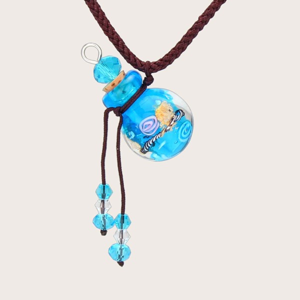

Glass Bottle Charm Necklace, Multicolor