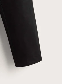 SHEIN Boys Slant Pockets Straight Leg Trousers - Black - View 3