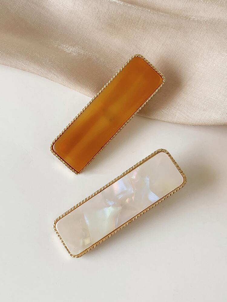 2pcs Geo Decor Hair Clip - Multicolor - View 1