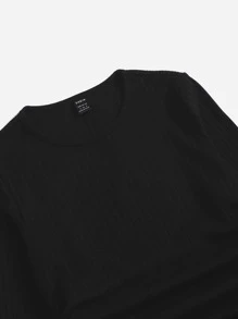 Muchica 抽繩側收褶素色合身洋裝 - 黑色 - 查看 5