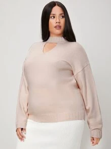 Mulvari Áo len Plus Size màu trơn Giải trí - Màu Hồng baby - Xem 6