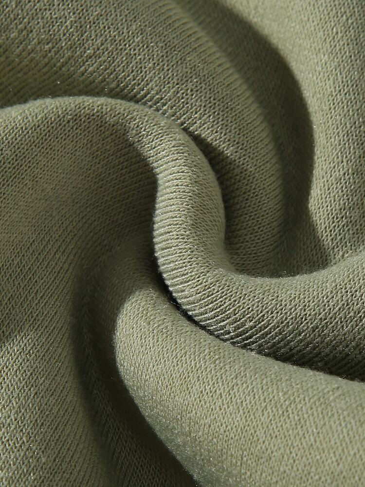 Hombres Sudadera con cordón con diseño con bolsillo - Verde militar - Añade 5