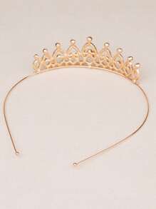 Rhinestone Decor Crown Hair Accessory - Guld - Visa 4