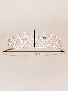 Rhinestone Decor Crown Hair Accessory - Guld - Visa 5