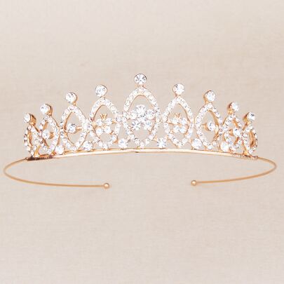 Rhinestone Decor Crown Hair Accessory