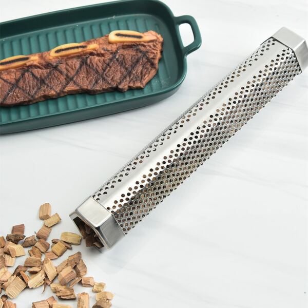 

1pc Stainless Steel Barbecue Smoke Box, Silver