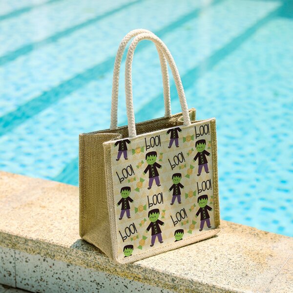 

Halloween Graphic Linen Satchel Bag, Multicolor