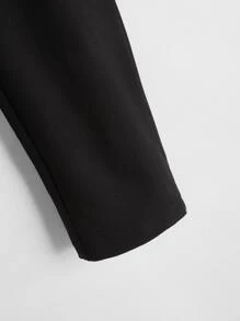 Girls Belted Paper Bag Waist Trousers - Black - View 3