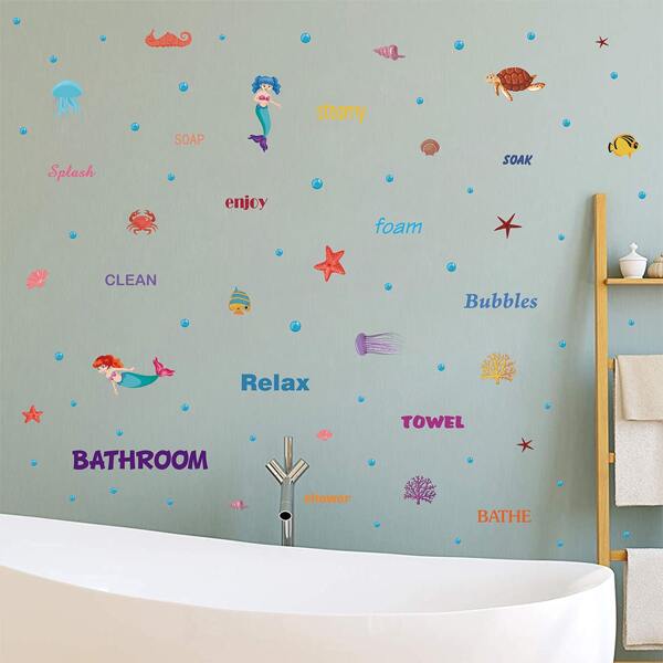 

Mermaid Print Wall Sticker, Multicolor