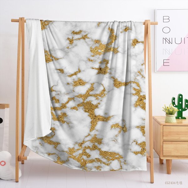

Marble Pattern Flannel Blanket, Multicolor