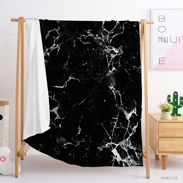 

Marble Pattern Flannel Blanket, Multicolor