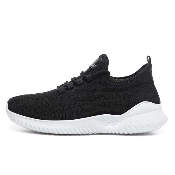 

Men Mesh Panel Lace-up Front Sneakers, Black and white