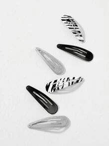 6pcs Zebra Striped Hair Clip Tiaras,Hair Accessories,Hair Barrettes Hair Clips Claw Clips Hair Claws, School Stuff - Multicolor - View 2