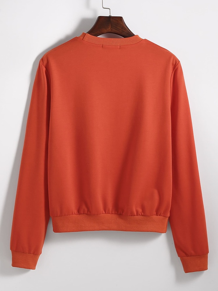 Sudadera calabaza con con estampado de slogan - Naranja - Añade 2
