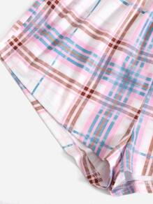 4 Pack Tartan Print Pajama Sleep Shorts, Summer Clothes, Fall Winter Clothes - Multicolor - View 3