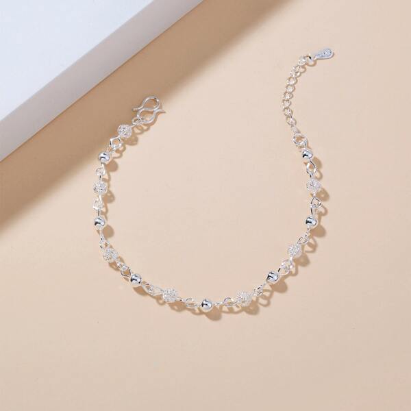 

Hollow Out Ball Decor Bracelet, Silver