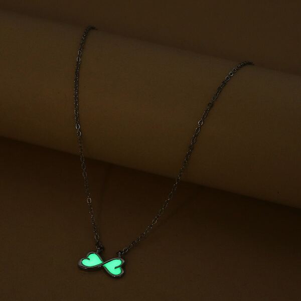 

Luminous Bow Knot Charm Necklace, Silver