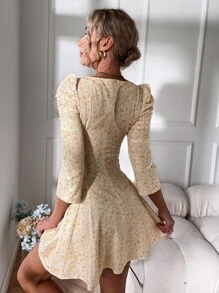 Đầm Họa tiết hoa Boho - Màu vàng - Xem 2