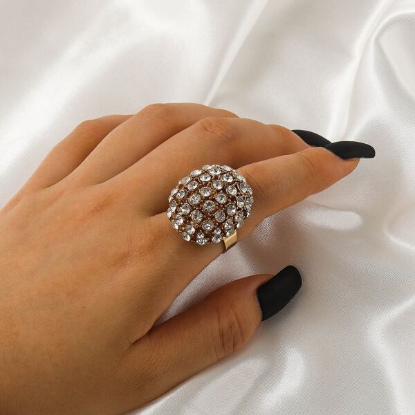 

Rhinestone Decor Ring, Gold