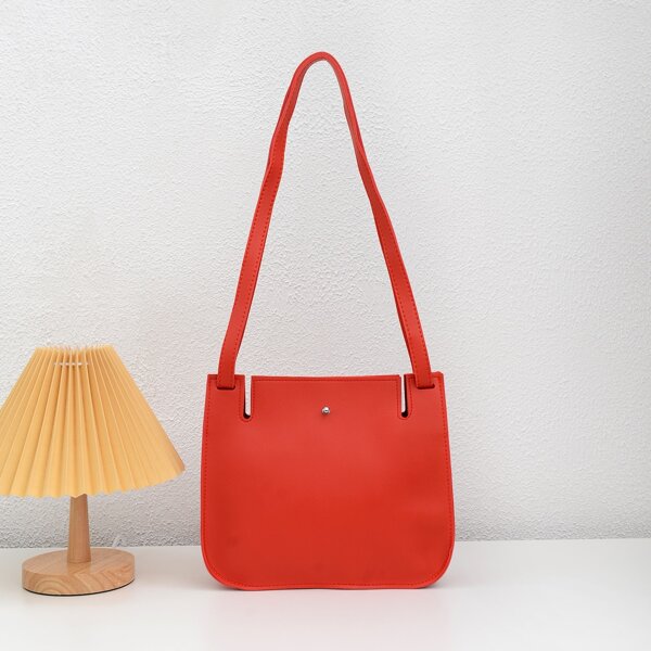 

Minimalist Studded Square Bag, Red