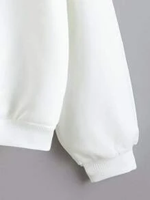 Niñas Pullover motocicleta con con estampado de slogan - Blanco - Ver 3