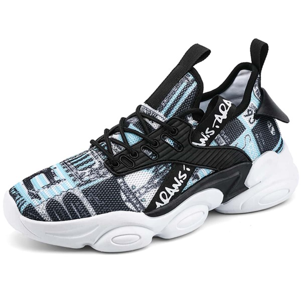 

Men Letter Graphic Running Shoes, Blue