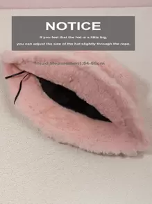 Cute 1pc Women's Embroidered Baby 90s Casual Plush Bucket Hat For Autumn And Winter, Winter Outfits - Pink - View 3