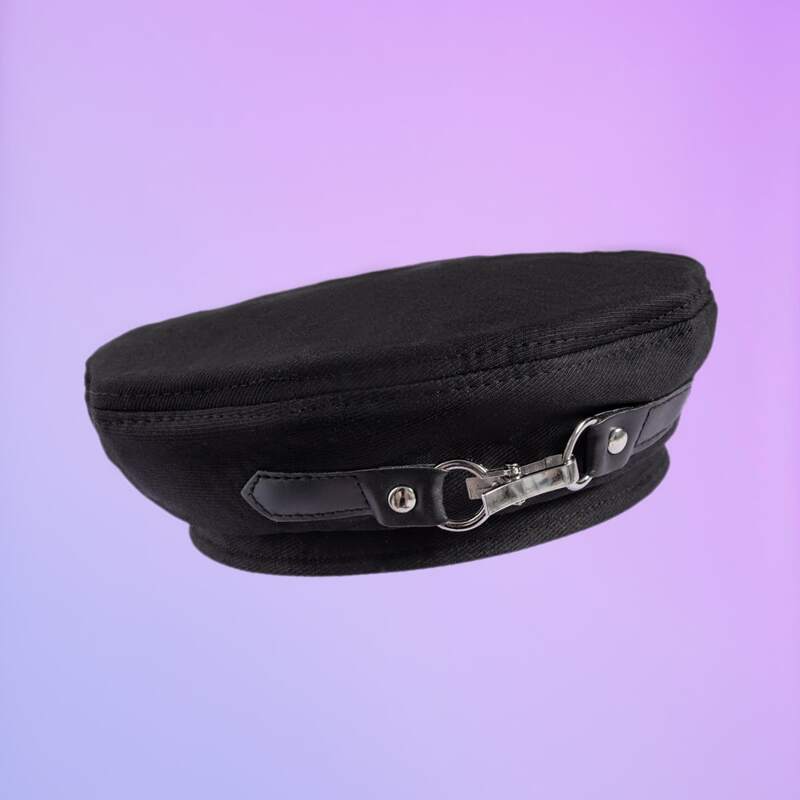 

Buckle Belt Decor Beret, Black