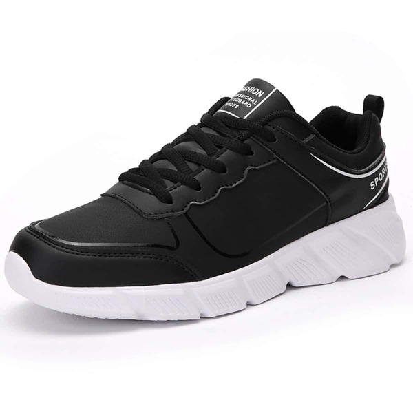 

Men Letter Graphic Lace Up Front Sneakers, Black and white