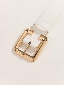 Thắt lưng khóa kim loại với dụng cụ đục lỗ - trắng - Xem 3