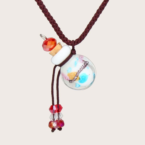 

Glass Bottle Braided Necklace, Multicolor