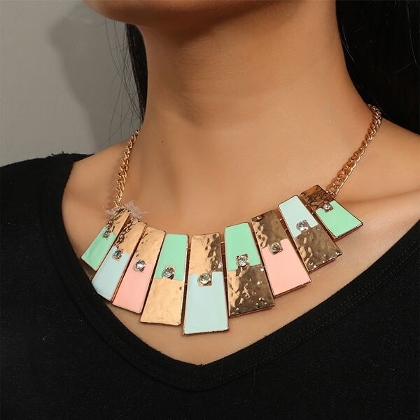 

Geo Decor Necklace, Multicolor
