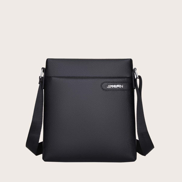 

Men Letter Detail Crossbody Bag, Black